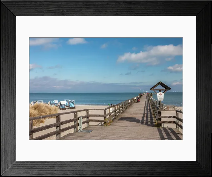 Framed Print : Pier and beach chairs in Prerow, Mecklenburg-Western Pomerania, Baltic Sea, North Germany, Germany Framed Print : Pier and beach chairs in Prerow, Mecklenburg-Western Pomerania, Baltic Sea, North Germany, Germany