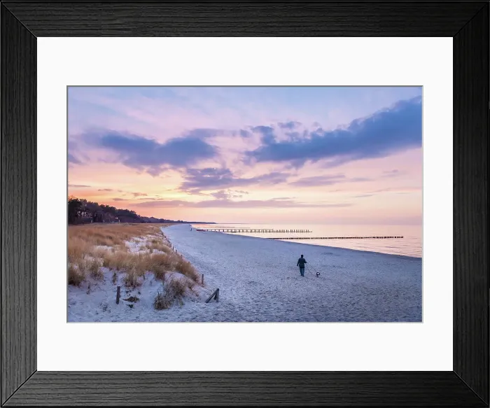Framed Print : Beach of Zingst, Mecklenburg-Western Pomerania, Baltic Sea, Northern Germany, Germany
