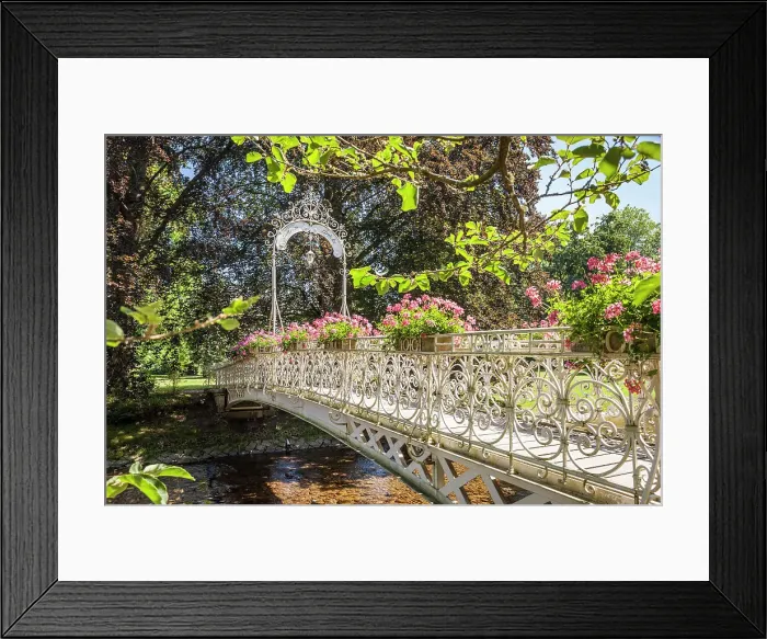 Framed Print : Bellevue Bridge on Lichenthaler Allee in Baden-Baden, Baden-Wurttemberg, Germany