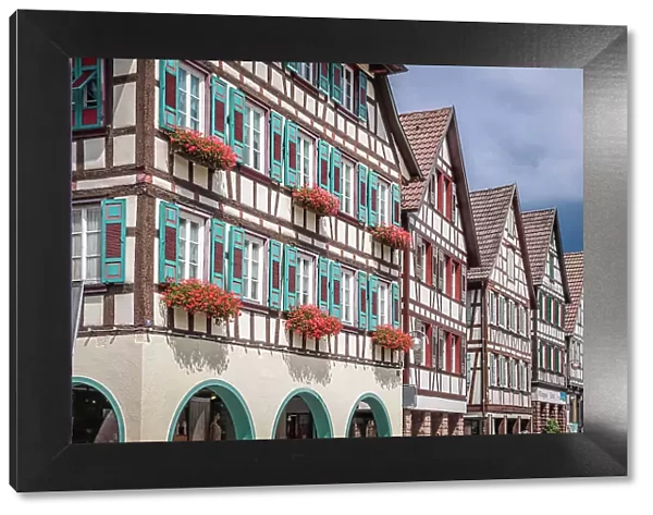 Half-timbered houses in the old town of Schiltach, Black Forest, Baden-Wurttemberg, Germany
