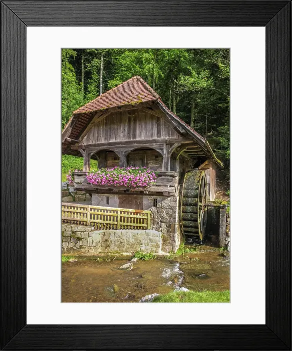Framed Print : Old Black Forest Mill in Hofstetten, Black Forest, Baden-Wurttemberg, Germany