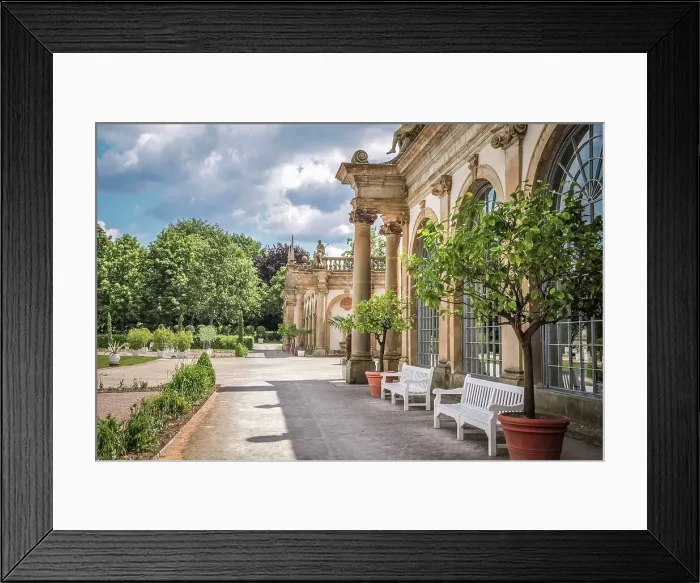 Framed Print : Orangery in the Weikersheim Castle Garden, Tauber Valley, Romantic Road, Baden-Wurttemberg, Germany Framed Print : Orangery in the Weikersheim Castle Garden, Tauber Valley, Romantic Road, Baden-Wurttemberg, Germany