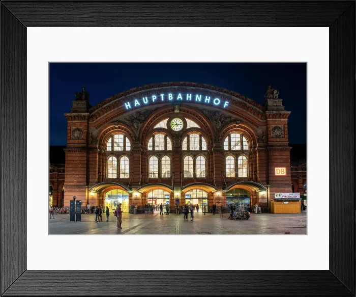 Framed Print : Hauptbahnhof (central train station), Bremen City, Bremen, Germany Framed Print : Hauptbahnhof (central train station), Bremen City, Bremen, Germany