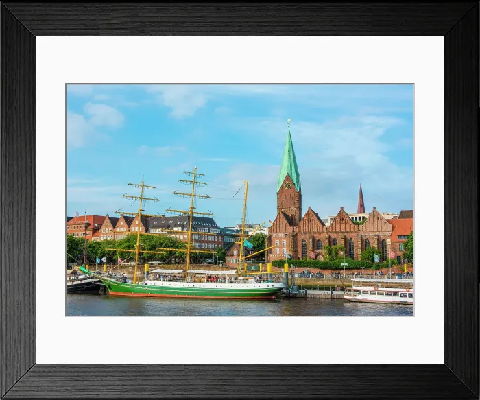 Framed Print : St. Martin's Church, Weser River, Bremen City, Bremen, Germany Framed Print : St. Martin's Church, Weser River, Bremen City, Bremen, Germany