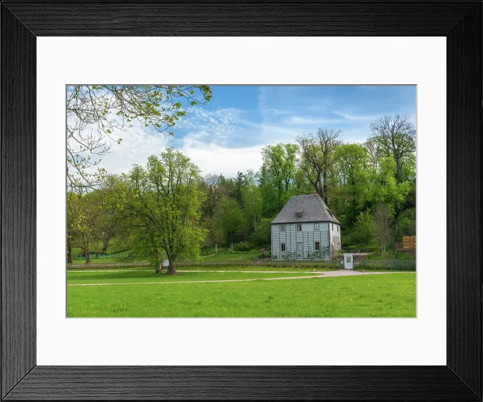 Framed Print : Goethe's garden house park river ilm - Ilmpark, Weimar, Unesco wold heritage Site, Thuringia, Germany Framed Print : Goethe's garden house park river ilm - Ilmpark, Weimar, Unesco wold heritage Site, Thuringia, Germany