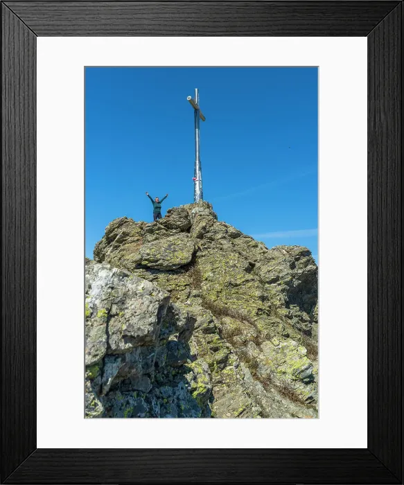 Framed Print : Europe, Italy, Sardinia. On top of the Punta La Marmora, Sardinia's highest mountain