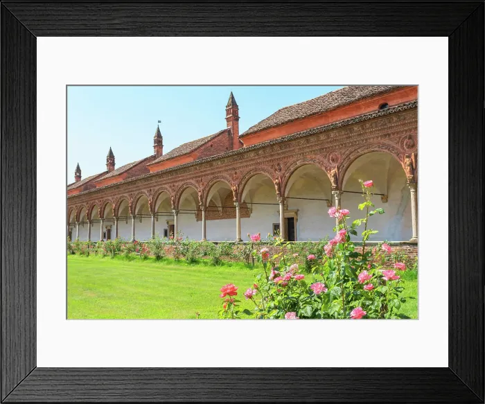 Framed Print : Monastery garden, Certosa di Pavia monastery, Lombardy, Italy Framed Print : Monastery garden, Certosa di Pavia monastery, Lombardy, Italy