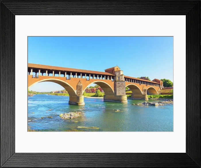 Framed Print : Ponte Coperto (Covered bridge), Pavia, Lombardy, Italy Framed Print : Ponte Coperto (Covered bridge), Pavia, Lombardy, Italy