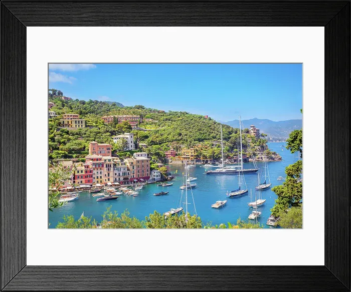 Framed Print : Portofino harbour, top view, Portofino, Liguria, Italy Framed Print : Portofino harbour, top view, Portofino, Liguria, Italy