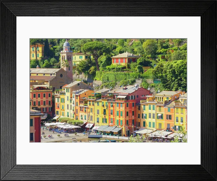 Framed Print : Historic district, top view, Portofino, Liguria, Italy Framed Print : Historic district, top view, Portofino, Liguria, Italy