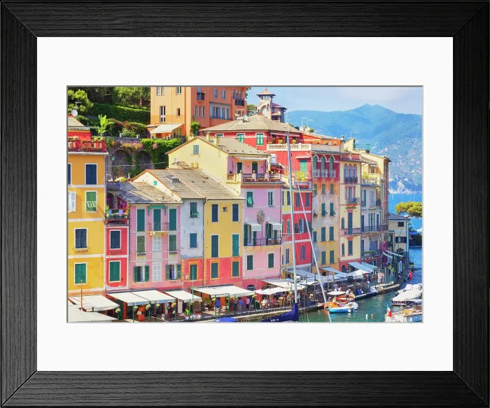 Framed Print : Historic district and marina view, Portofino, Liguria, Italy Framed Print : Historic district and marina view, Portofino, Liguria, Italy