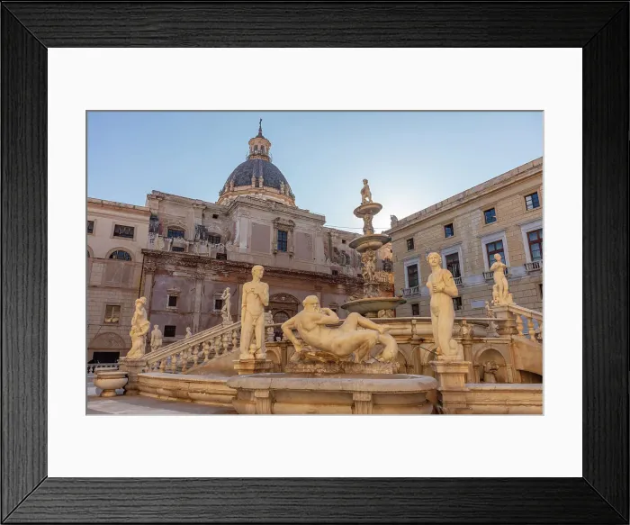 Framed Print : Italy, Sicily, Palermo, piazza Pretoria with the Praetoria fountain Framed Print : Italy, Sicily, Palermo, piazza Pretoria with the Praetoria fountain