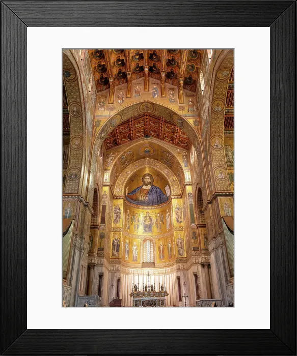 Framed Print : Italy, Sicily, Palermo, Monreale, Monreale Cathedral interior, Christ Pantocrator Framed Print : Italy, Sicily, Palermo, Monreale, Monreale Cathedral interior, Christ Pantocrator