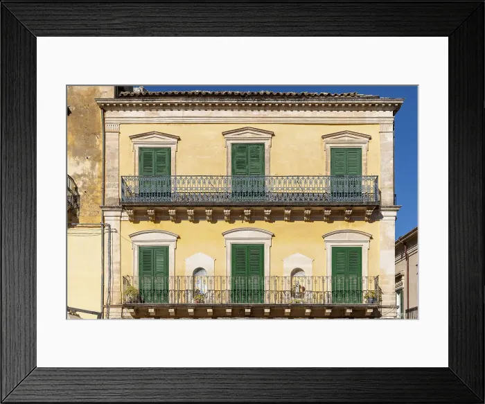 Framed Print : Italy, Sicily, Ragusa, a colourful building in Ragusa Ibla Framed Print : Italy, Sicily, Ragusa, a colourful building in Ragusa Ibla