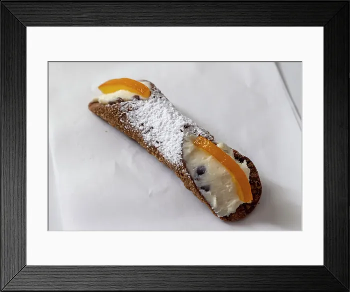 Framed Print : Italy, Sicily, cannoli, an Italian pastry with a creamy filling made from ricotta Framed Print : Italy, Sicily, cannoli, an Italian pastry with a creamy filling made from ricotta