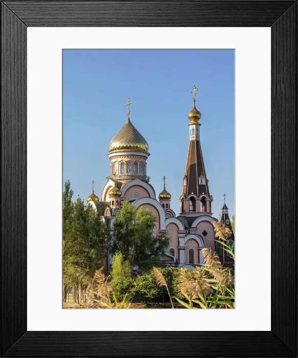 Framed Print : Kazakhstan, Almaty, Russian orthodox church Framed Print : Kazakhstan, Almaty, Russian orthodox church