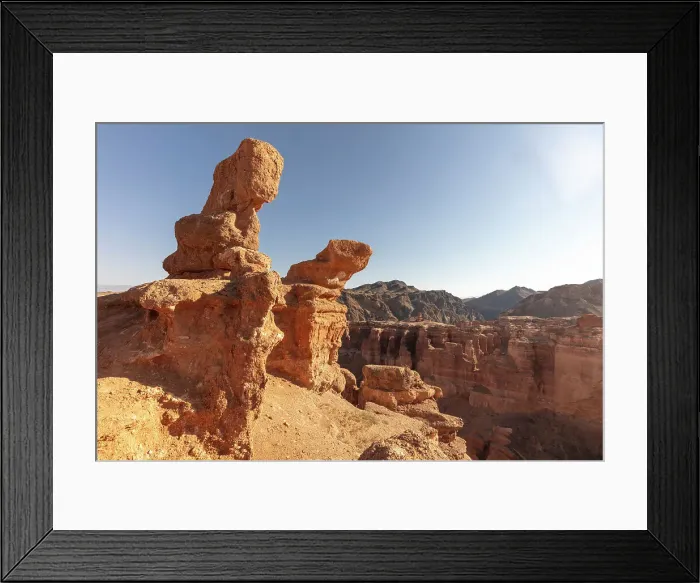 Framed Print : Kazakhstan, Charyn Canyon, rock formations on the edge of the canyon Framed Print : Kazakhstan, Charyn Canyon, rock formations on the edge of the canyon