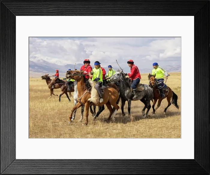 Framed Print : Kyrgyzstan, Issyk Kul Lake, men playing dead goat polo (Buzkashi) Framed Print : Kyrgyzstan, Issyk Kul Lake, men playing dead goat polo (Buzkashi)