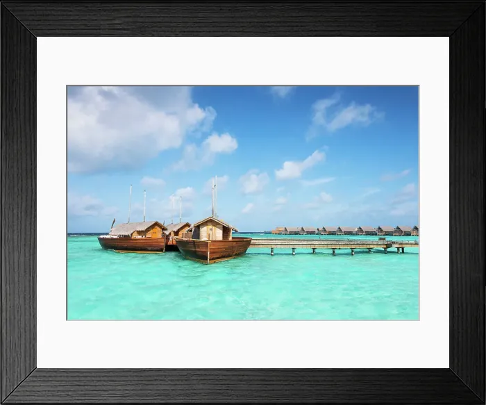 Framed Print : Luxury resort, Baa Atoll, Maldives Framed Print : Luxury resort, Baa Atoll, Maldives