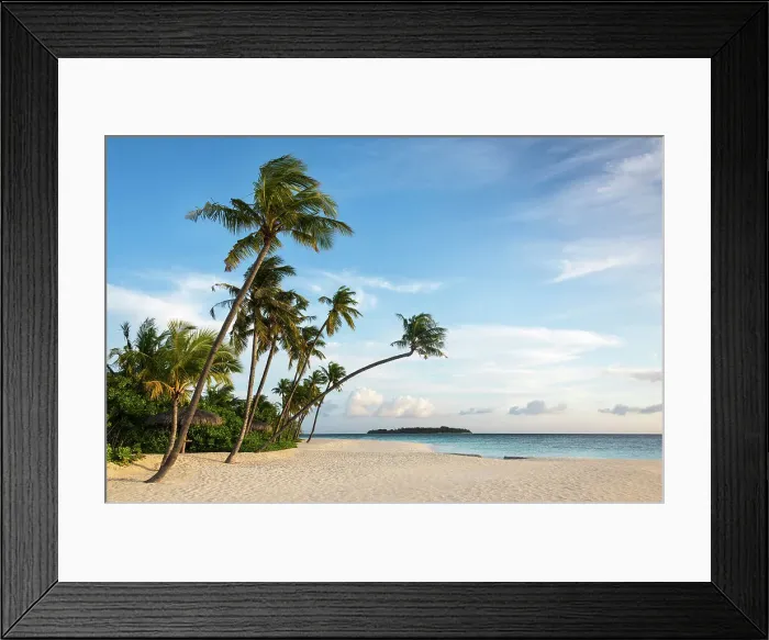 Framed Print : Early morning on a tropical beach, Baa Atoll, Maldives Framed Print : Early morning on a tropical beach, Baa Atoll, Maldives