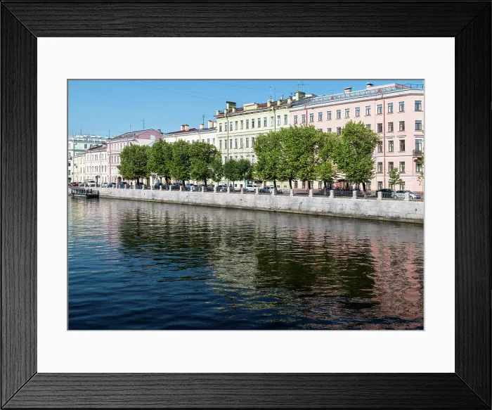 Framed Print : Morning reflections on Fontanka River, the largest and most prominent branch of the Neva, lined with palaces, museums and gardens, Saint Petersburg, Russia Framed Print : Morning reflections on Fontanka River, the largest and most prominent branch of the Neva, lined with palaces, museums and gardens, Saint Petersburg, Russia
