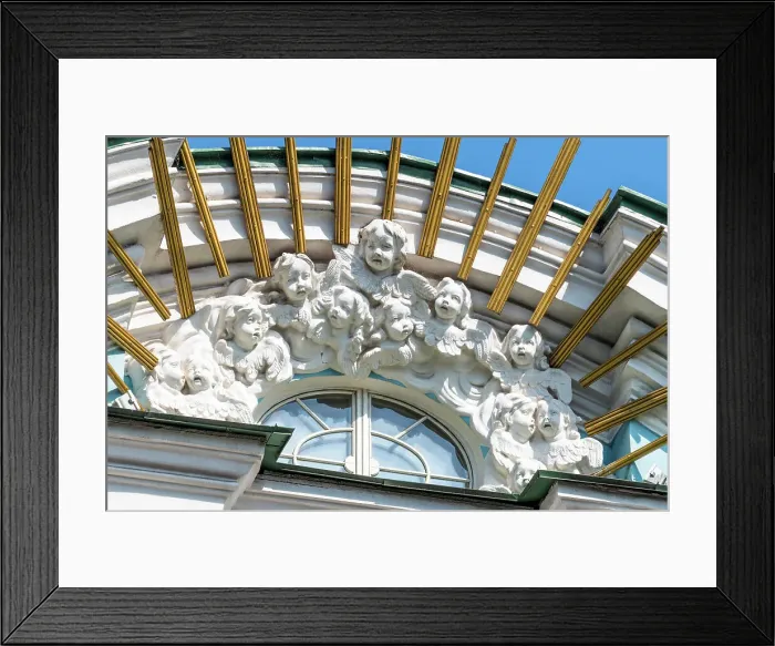Framed Print : Angels exterior decoration of the Saint Nicholas Naval Cathedral (Nikolskiy Morskoy Sobor) Saint Petersburg, Russia Framed Print : Angels exterior decoration of the Saint Nicholas Naval Cathedral (Nikolskiy Morskoy Sobor) Saint Petersburg, Russia
