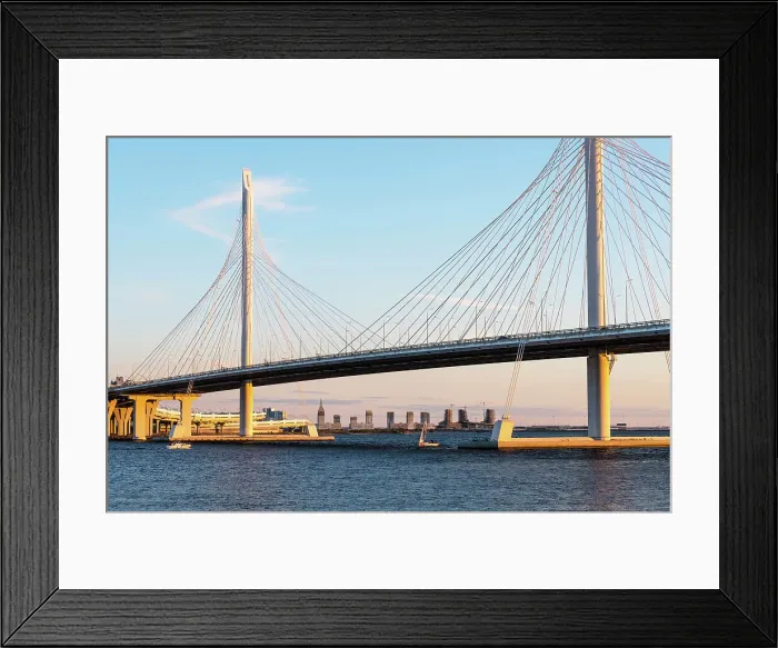 Framed Print : Vantovy Bridge (Vantovy Most) at sunset, Saint Petersburg, Russia Framed Print : Vantovy Bridge (Vantovy Most) at sunset, Saint Petersburg, Russia