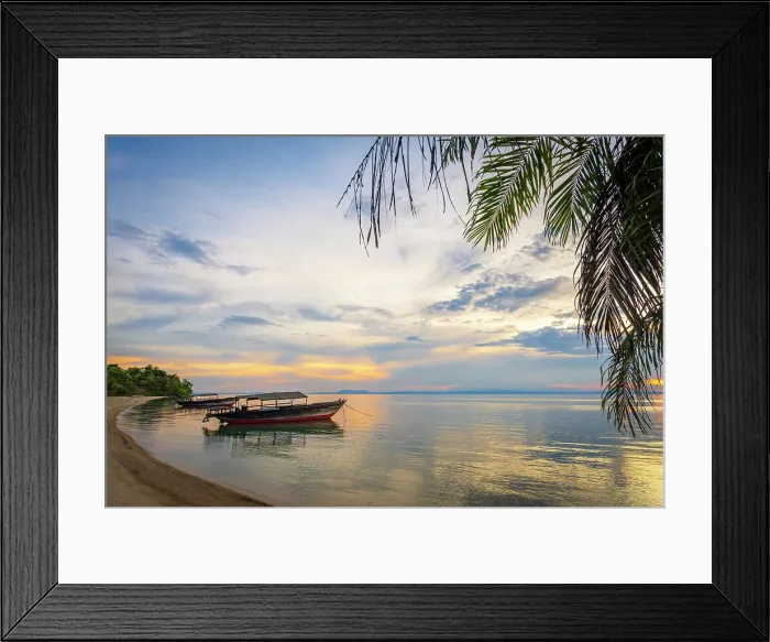 Framed Print : Africa, Tanzania, Mahale Mountains National Park. Sunset on Lake Tanganyika