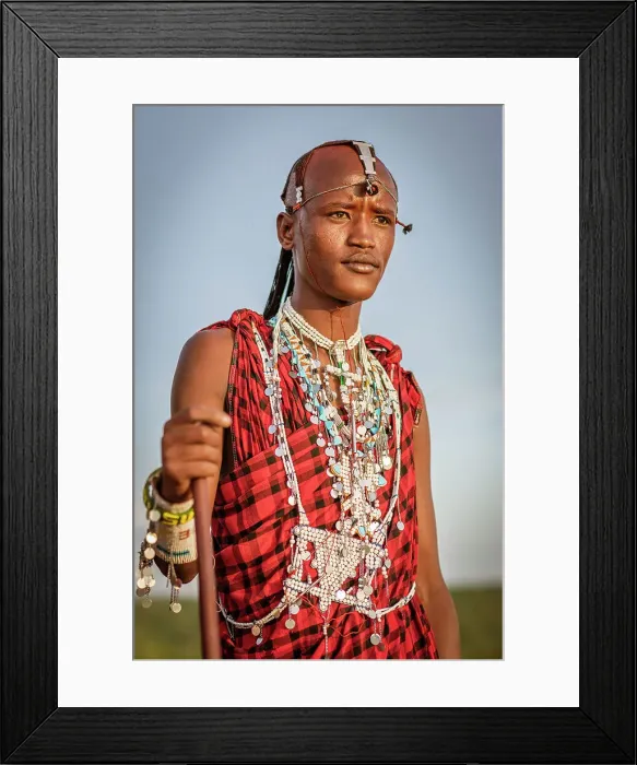 Framed Print : Africa, Tanzania, Manyara Region. Portrait of a young Msai warrior Framed Print : Africa, Tanzania, Manyara Region. Portrait of a young Msai warrior
