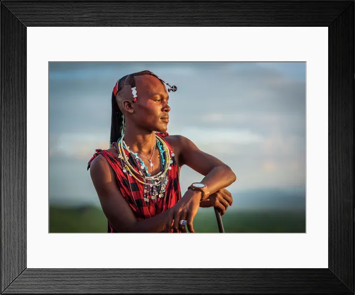 Framed Print : Africa, Tanzania, Manyara Region. Portrait of a young Msai warrior Framed Print : Africa, Tanzania, Manyara Region. Portrait of a young Msai warrior