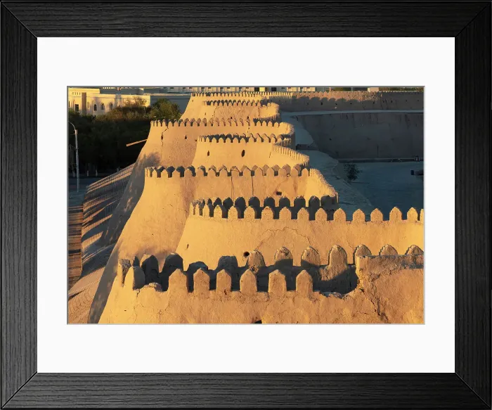 Framed Print : Uzbekistan, Khiva, the mud brick walls of the Itchan Kala Framed Print : Uzbekistan, Khiva, the mud brick walls of the Itchan Kala