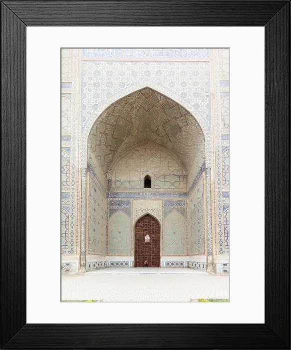 Framed Print : Uzbekistan, Samarkand, Bibi-khanym mosque, two women stand in the huge doorway Framed Print : Uzbekistan, Samarkand, Bibi-khanym mosque, two women stand in the huge doorway