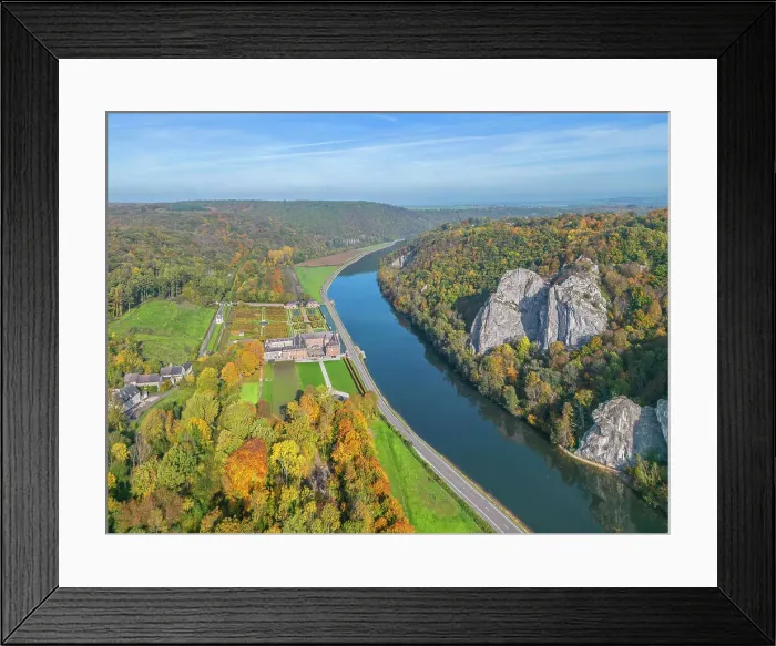 Framed Print : Chateau de Freyr with river Maas near Dinant, Ardennes, Wallonia, Province Namur, Belgium Framed Print : Chateau de Freyr with river Maas near Dinant, Ardennes, Wallonia, Province Namur, Belgium