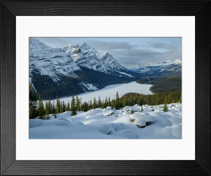 Framed Print : Canada, Alberta, Rocky Mountains, Banff National Park, Peyto lake in winter Framed Print : Canada, Alberta, Rocky Mountains, Banff National Park, Peyto lake in winter