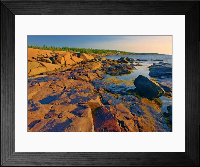Framed Print : Rocky shoreline on the Gulf of St. Lawrence, Pointe des Monts, Quebec, Canada Framed Print : Rocky shoreline on the Gulf of St. Lawrence, Pointe des Monts, Quebec, Canada