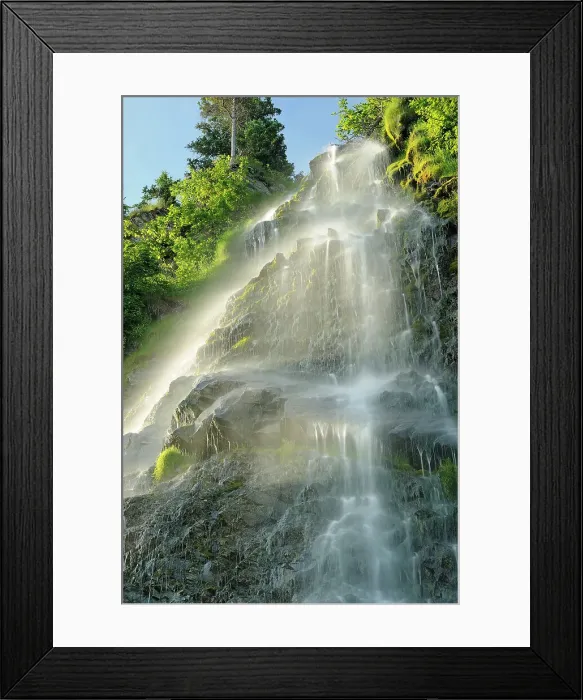 Framed Print : Waterfall on side of highway La Martre Quebec, Canada Framed Print : Waterfall on side of highway La Martre Quebec, Canada