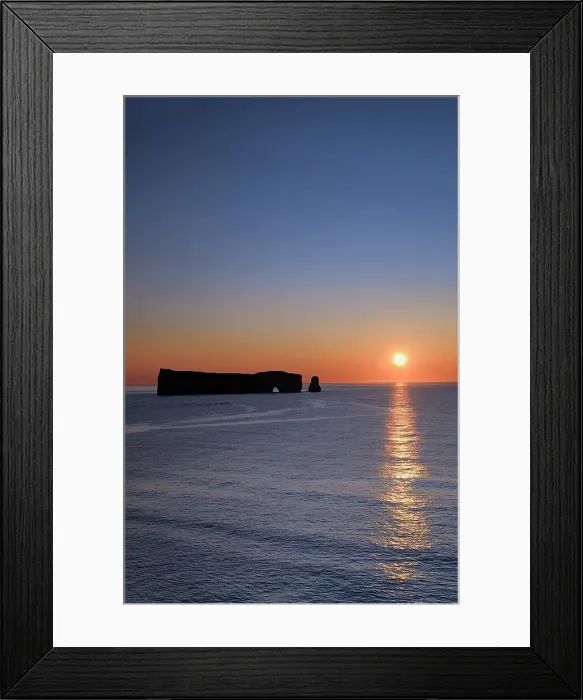 Framed Print : SUnrise and Rocher perce (Perce Rock) on the Atlantic Ocean Perce Quebec, Canada Framed Print : SUnrise and Rocher perce (Perce Rock) on the Atlantic Ocean Perce Quebec, Canada