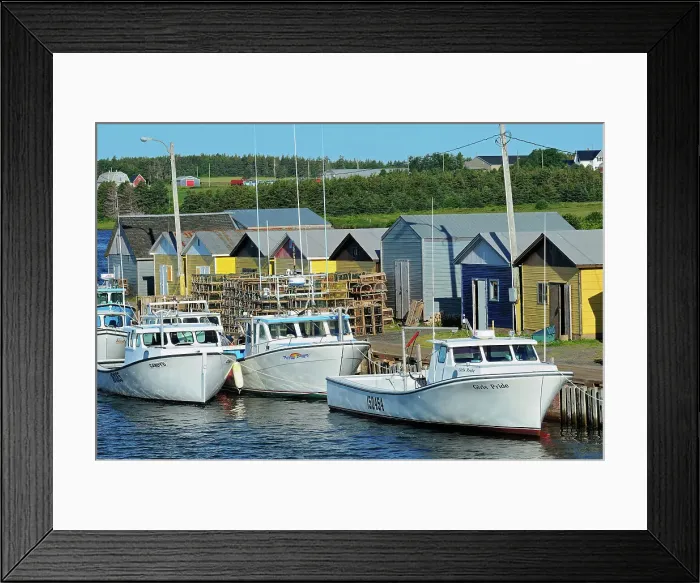 Framed Print : Fishing boats and shacks North Lake Prince Edward Island, Canada Framed Print : Fishing boats and shacks North Lake Prince Edward Island, Canada