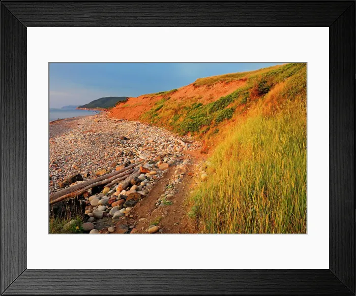 Framed Print : Red cliffs at sunset on Cabot Trail Pleasant Bay Nova Scotia, Canada Framed Print : Red cliffs at sunset on Cabot Trail Pleasant Bay Nova Scotia, Canada