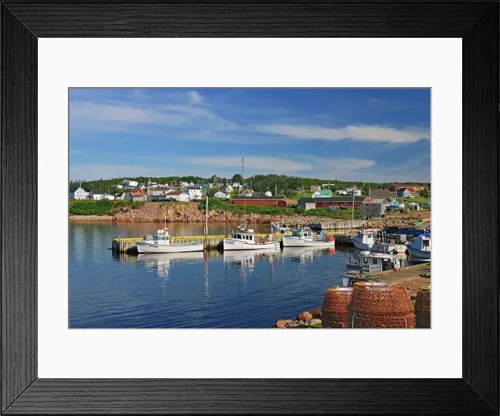 Framed Print : Fishing boats in Cabot STrait Neils Harbour Nova Scotia, Canada