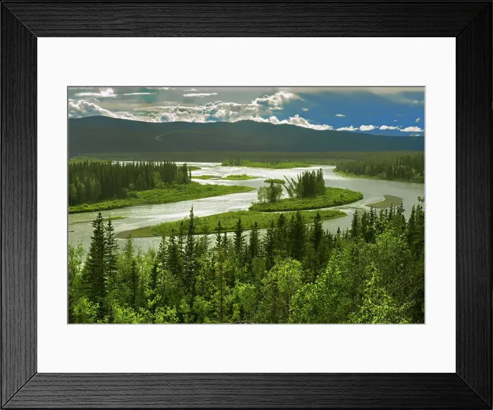 Framed Print : Five Fingers Rapids lookout on the Yukon River and the Dawson Range near Carmacks Yukon, Canada