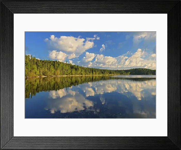 Framed Print : Cumulus clouds reflected in Lac Seul Ear Falls Ontario, Canada Framed Print : Cumulus clouds reflected in Lac Seul Ear Falls Ontario, Canada