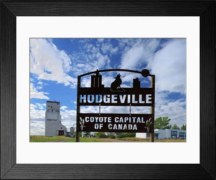 Framed Print : Grain elevator and town sign Hodgeville Saskatchewan, Canada Framed Print : Grain elevator and town sign Hodgeville Saskatchewan, Canada