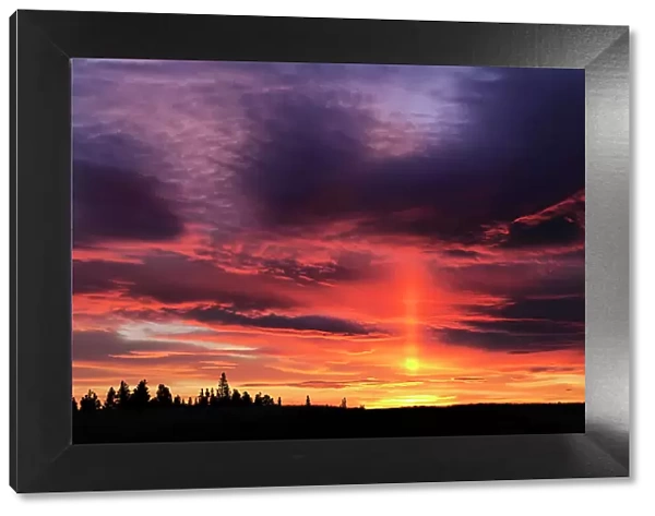Fiery sky at sunrise Cypress Hills Provincial Park Saskatchewan, Canada