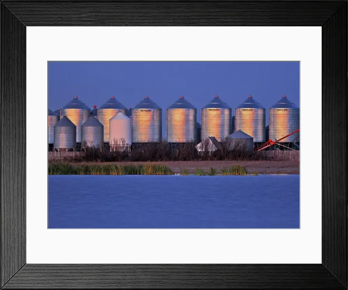 Framed Print : Grain bins at dusk Tuxford Saskatchewan, Canada Framed Print : Grain bins at dusk Tuxford Saskatchewan, Canada