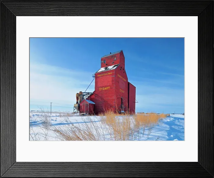 Framed Print : Red grain elevator in winter Dysart Saskatchewan, Canada Framed Print : Red grain elevator in winter Dysart Saskatchewan, Canada