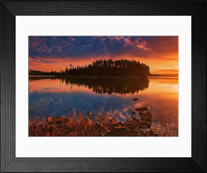 Framed Print : Clouds reflected on Fungus Lake at sunrise West of Wawa Ontario, Canada Framed Print : Clouds reflected on Fungus Lake at sunrise West of Wawa Ontario, Canada
