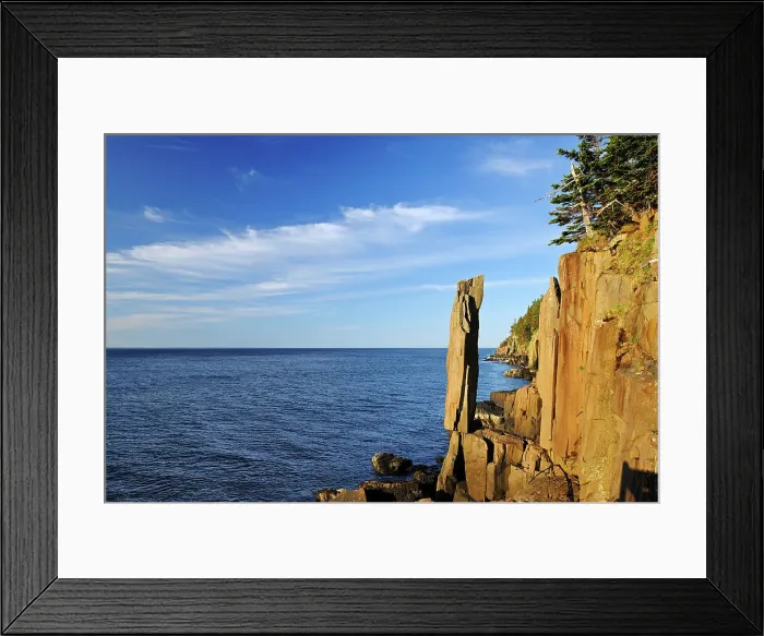 Framed Print : Balancing Rock on the Bay of Fundy on the Digby Neck Long Island on the Digby Neck Nova Scotia, Canada