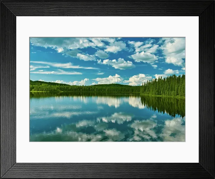Framed Print : Cloud reflection on la Rivie√E√Nre Saint-Maurice (Saint-Maurice River) Grande-Anse Quebec, Canada
