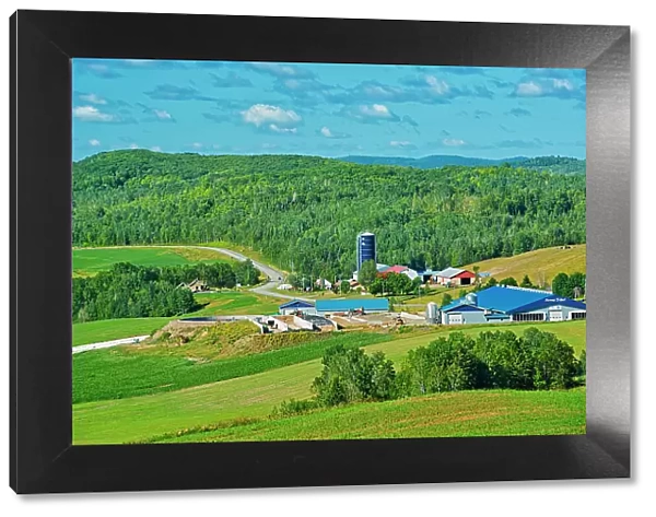 Rolling hills and farms Saint-Narcisse-de-Rimouski Quebec, Canada